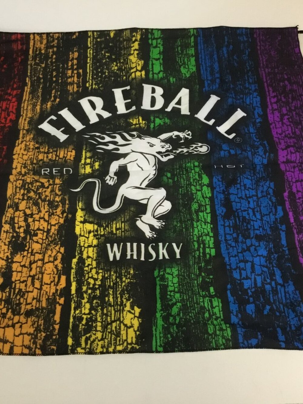 Fireball Cinnamon Whisky Rainbow Pride Bandana Red Hot Dragon Logo 21x21